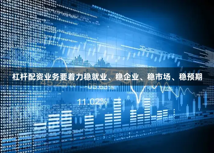 杠杆配资业务要着力稳就业、稳企业、稳市场、稳预期